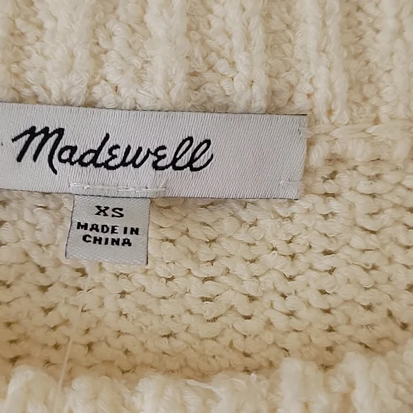 Madewell NWT, dotted bobble pullover beige sweater women's size XS - Picture 4 of 11